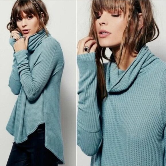 WE THE FREE Waffle Weave Kristina Cowl Neck Sweater - Picture 8 of 8